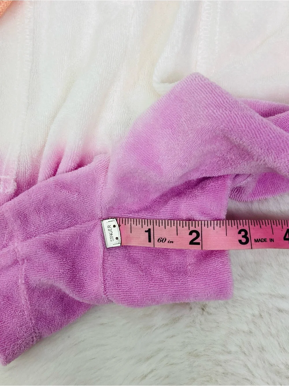 NWT DEX Tie-Dye Terry Cloth Drawstring Shorts - Peach, White & Purple